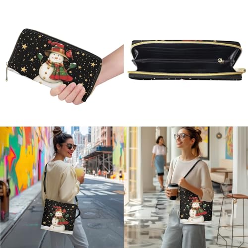 Image of HUGS IDEA Leather Purses and Handbag for Women Bucket Bag with Wrist Wallet 2 Packs