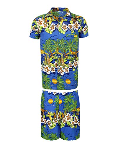 KIKLO Camicia hawaiana STAG Beach Hawaii Aloha Party Summer Holiday Fancy e Short Set, B SOLE SET, XXL