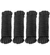 3/8" x 25' Dock Lines, 4 Pack Double Braided Nylon Boat Ropes for Docking with 12" Loop, Durable ...