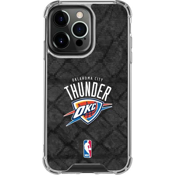 Skinit Clear Phone Case Compatible with iPhone 16 Pro - Officially Licensed NBA Oklahoma City Thunder Dark Rust Design