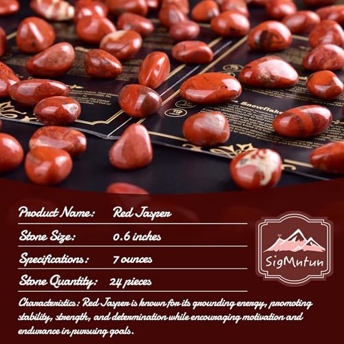 Image of Red Jasper Healing Crystal Stone Set - 24 Pieces, 0.6 inch Natural & Polished Stones for Healing, Meditation, Reiki, Chakra, Crafting & Decoration