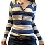 Ac- Striped Button Neck Blue