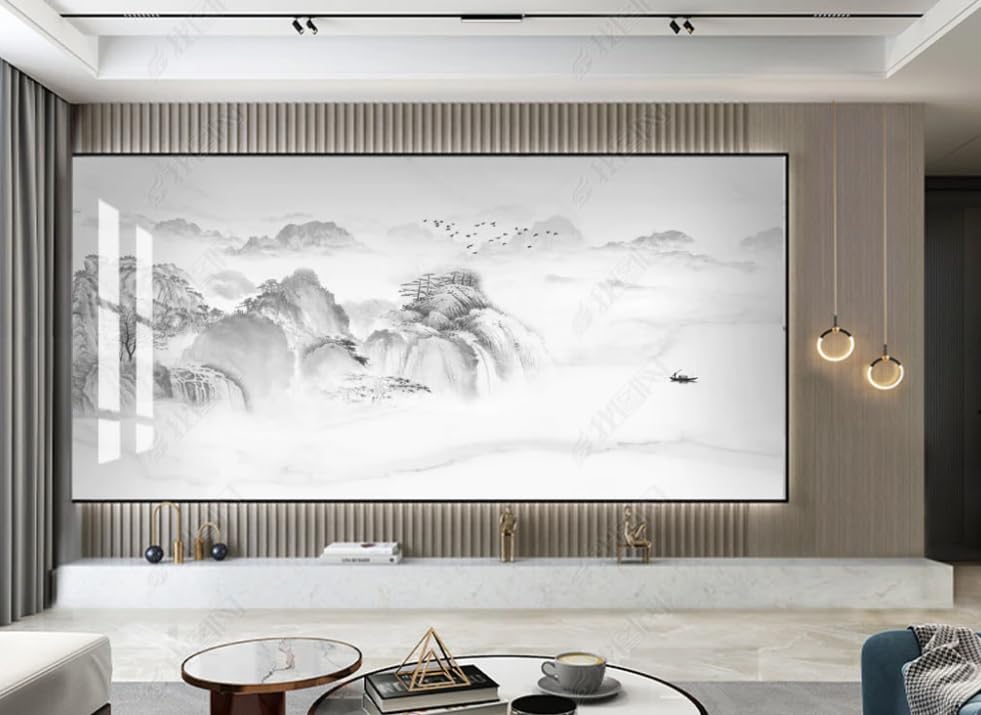 Papier peint intissé paysage pour transformer un grand mur vide de salon