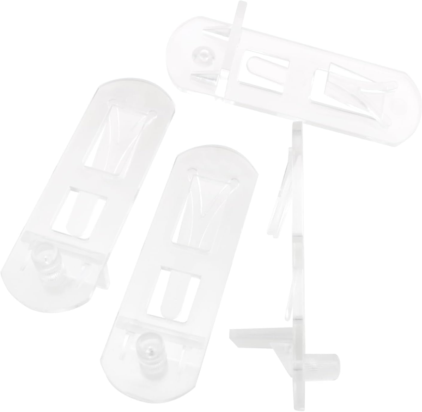 ZCZQC 30PCS Clear Plastic Locking Shelf Support Stake Clips Partition Tray Furniture Clip Bracket Locking Shelf Support Pins for 5mm Diameter Stake Holes 3/4 Inch Cabinet Shelves Bookcases