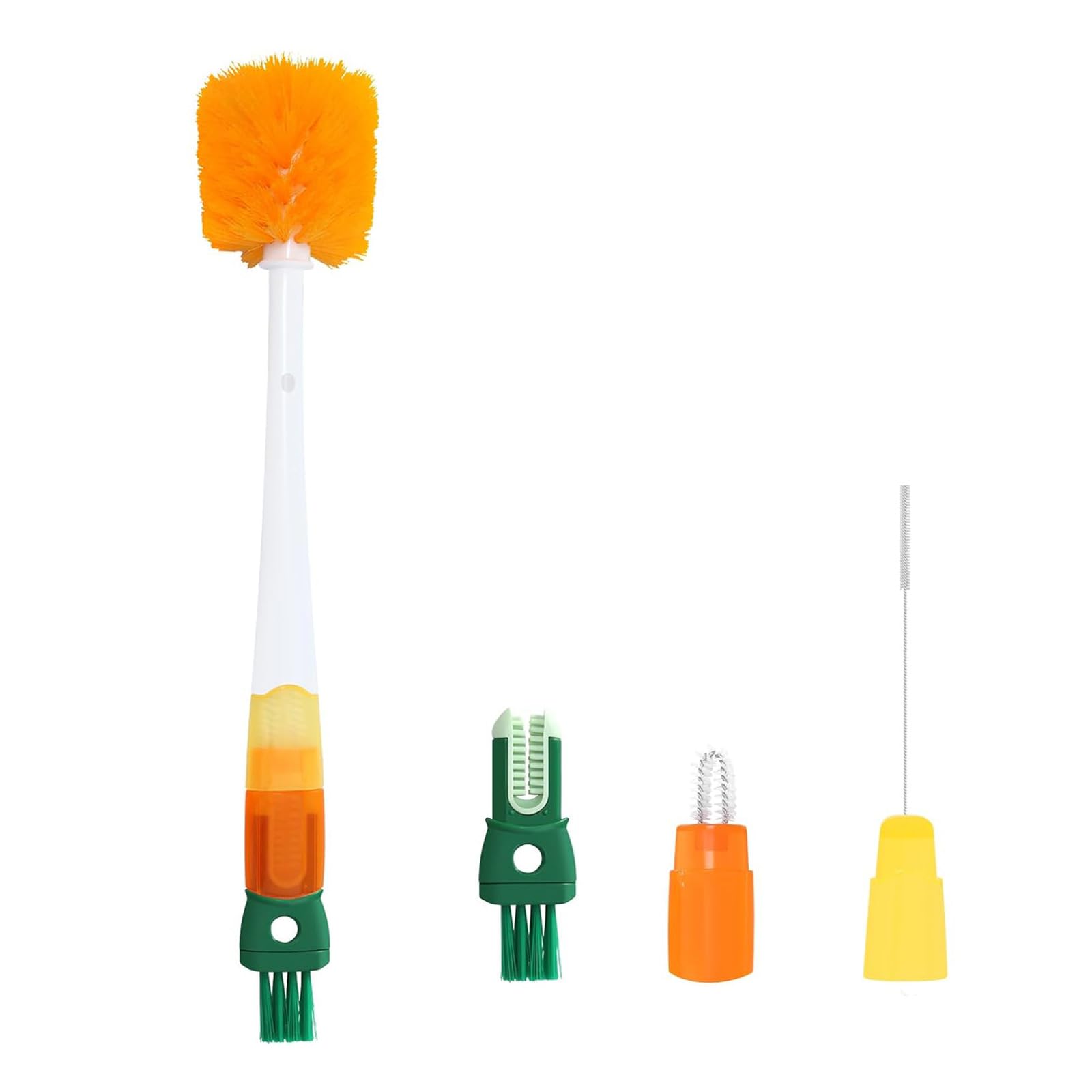 Pulisci Borraccia, 5-in-1 Scovolino Biberon, Pulisci Bottiglie Staccabile, Manico Lungo, con Fori per Appendere, per Biberon, Bicchieri D'acqua e Bottiglie per Bevande