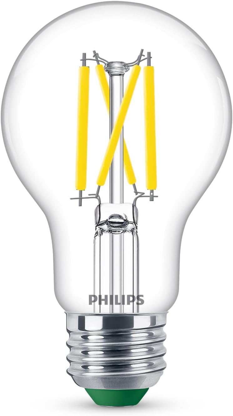 PHILIPS LED 60W A19 8-Pack Ultra Efficient Daylight LED Bulbs (5000K) 850 Lumen (5W = 60W) Dimmable Clear Flicker-Free Light Bulbs