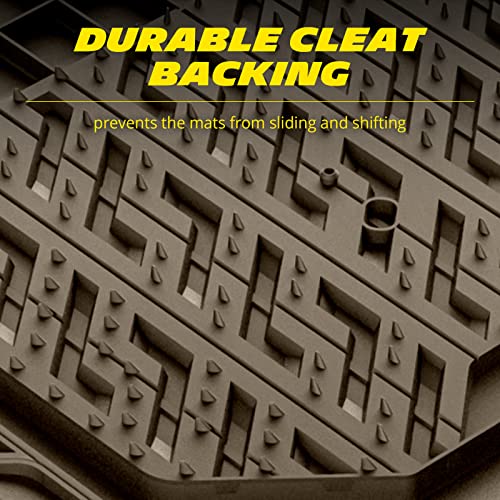 Michelin All-Weather Car Floor Mats Heavy Duty 4 Pc Smart Trim Tailor Fit Clint Back Secure Gripclip Full Coverage Odorless Non-Slip Carpet & Rubber Liners-Deep Dish Floor Mats – Fl3006 Tan #TOP3
