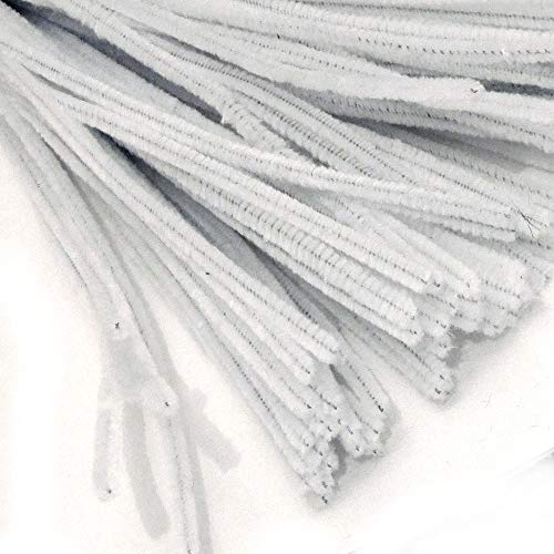 The Crafts Outlet Chenille Stems, Pipe Cleaner, 20-inch (50-cm), 10-pc, White