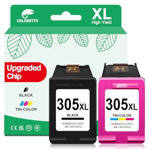 COLORETTO 305XL Cartuchos de Tinta para HP 305 XL DeskJet 2820e DeskJet 4220e 2800e 2810e 2821e...