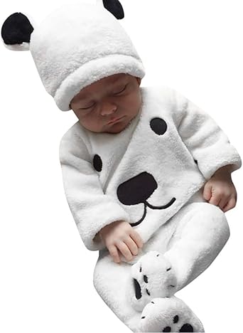 Zerototens baromper Baby Zerototens Autumn Winter Romper,Toddler Baby Boys Girls Clothes Thick Warm Cartoon Animal Print White Fleece Jumpsuit Fluffy Thick Warm Clothes Newborn Outfit 0-2 Years Old