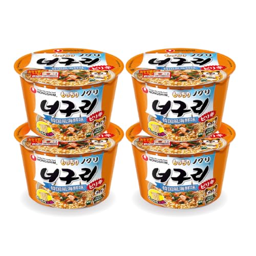*賞味3月17日まで*もっちり ノグリ バケツ カップラーメン 韓国風海鮮味 4個 セット 【電子レンジ使用可能】 もちもち麺 太麺 韓国 グルメ カップラーメン マイルド辛さ - Nongshim - 商品画像