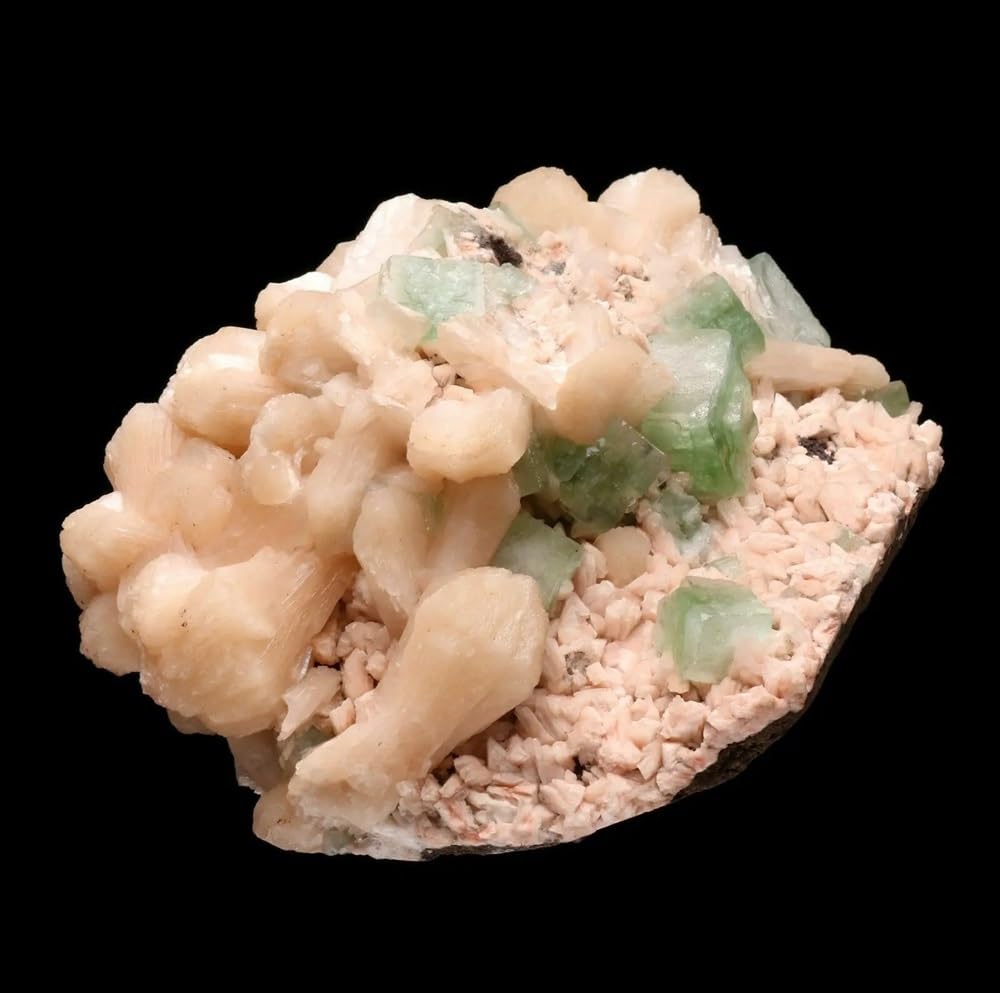 KJEBVHIRS Stone Zeolite symbiotic Green Crystal Cluster, Crystal ore symbiotic Cluster Minerals(Size:200-300g)