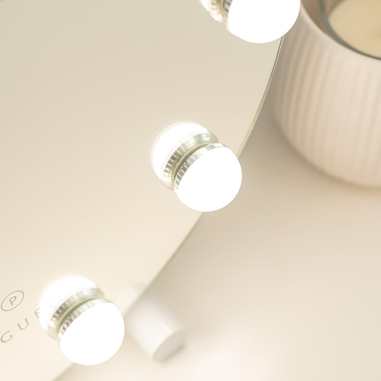 Flamingueo Specchio Trucco con Luci Rotondo - 11 LED - 3 Modi di Luce - Intensità Regolabile - Controllo Tattile - Posizione Regolabile - Vanity Mirror - Bianco - 42,5x10x42cm