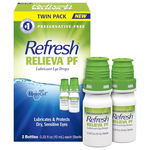 Refresh RELIEVA PF Preservative-Free Artificial Tears Lubricant Eye Drops, 2x0.33 fl oz (10 mL), 2 Count