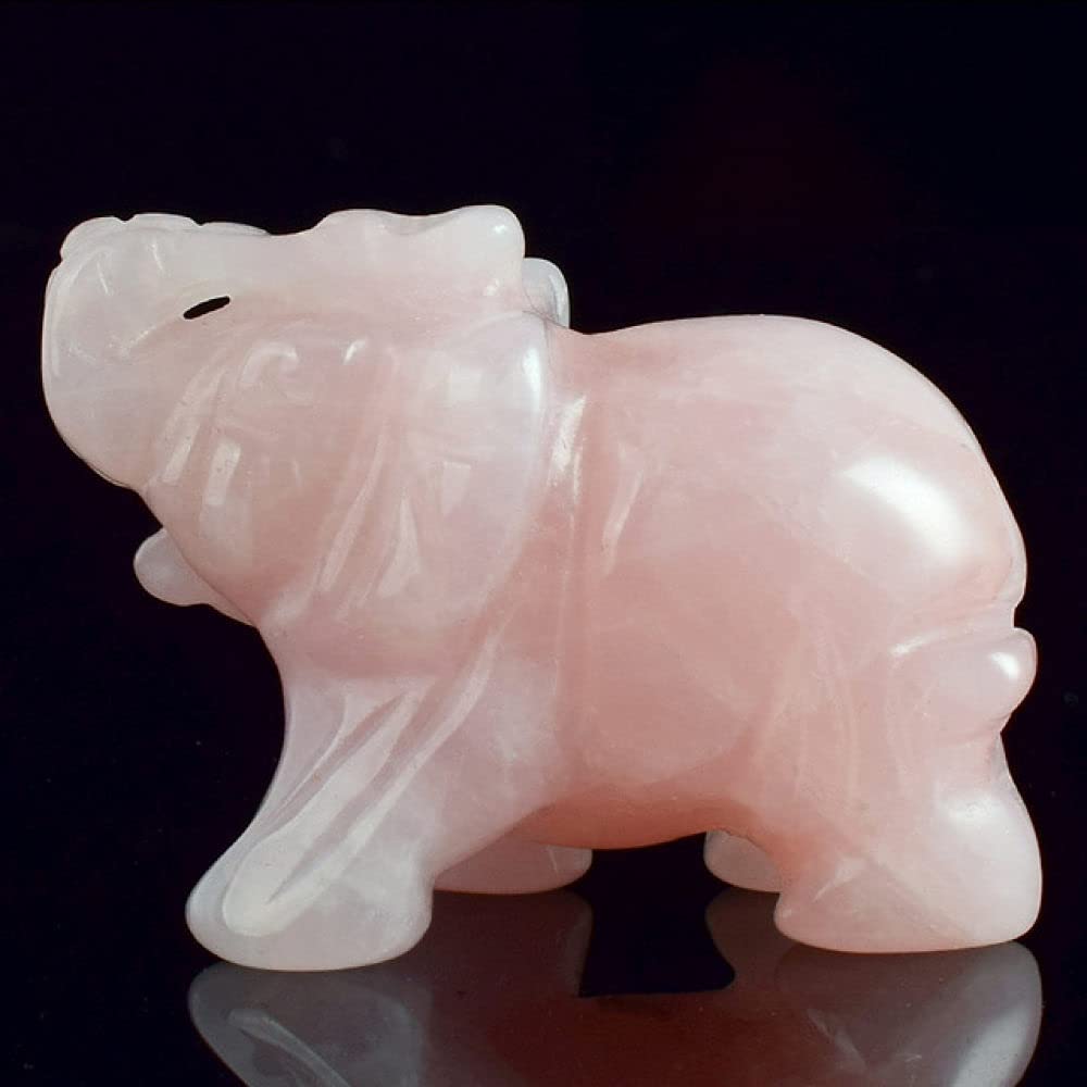 Éléphant en cristal de quartz rose pour le chakra et la guérison