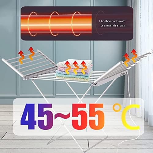 230W Electric Heated Clothes Dryer Airer, Portable Folding Towel Warmer Drying Rack, with 45-55℃ Constant Temperature, Energy-Efficient Clothes Shoes Drying Rack for Home, Apartmen