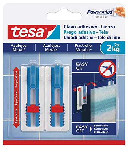 tesa 1 Clavo Adhesivo Lienzos, Blanco, Talla Única