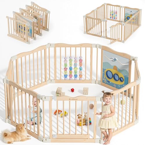 BlueWood Foldable Wooden Playpen