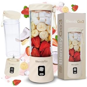 BlendyGo 3® Draadloze & Draagbare Blender met 550ml, Snel USB-C Opladen, IPX7 Waterdicht, Zelfreinigend, Krachtig, PulseMotion & BlendPro Technologie, Gezonde smoothies, Eiwitshakes en Snel Klaar Eten