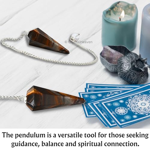 Image of Red Tiger Eye Pendulum Dowsing Tool - Natural Crystal Pendulum for Spiritual Guidance - Premium Dowser Pendulum for Accurate Divination and Energy Healing - Perfect for Energy Healing and Chakra Balancing - Handcrafted with Precision and Elegance