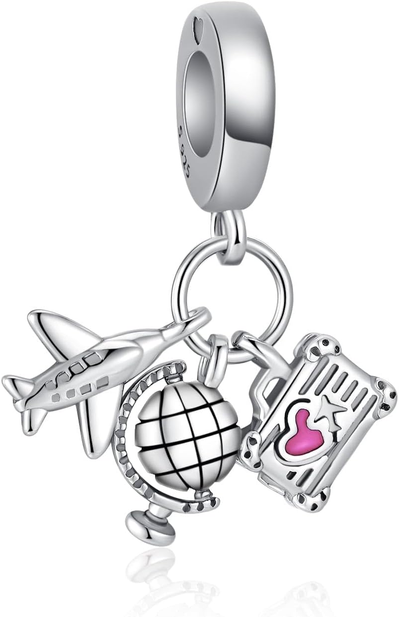 Alstade Birthday Fashion Love Heart Dangle Charm 925 Sterling Silver Charms fits Bracelets and Necklace Pendant Bead Charms Jewelry Present for Women Family Friends