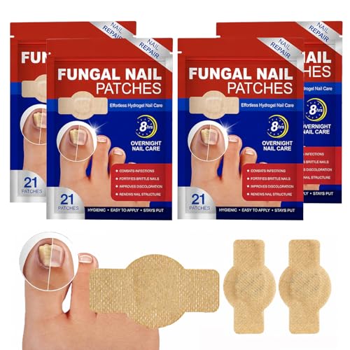 84 Stück NagelpilzPflaster Nagelpflege Fungal Nail Patches Wird zur Täglichen Nagelpflege Verwendet um Beschädigte Nägel zu Reparieren und Nagelverfärbungen zu Verbessern (4 Beutel)