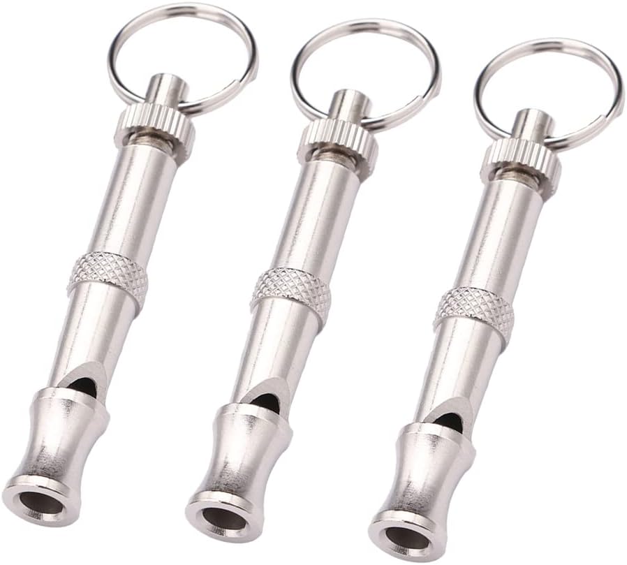 Leadigol 3 Pack Dog Whistle,Whistle Adjustable Sound Supersonic Frequencies Sit Down Whistle Make Dog Stop Barking Whistle Pet Supplies Pet Whistle Key Chain Behavior Training Tool