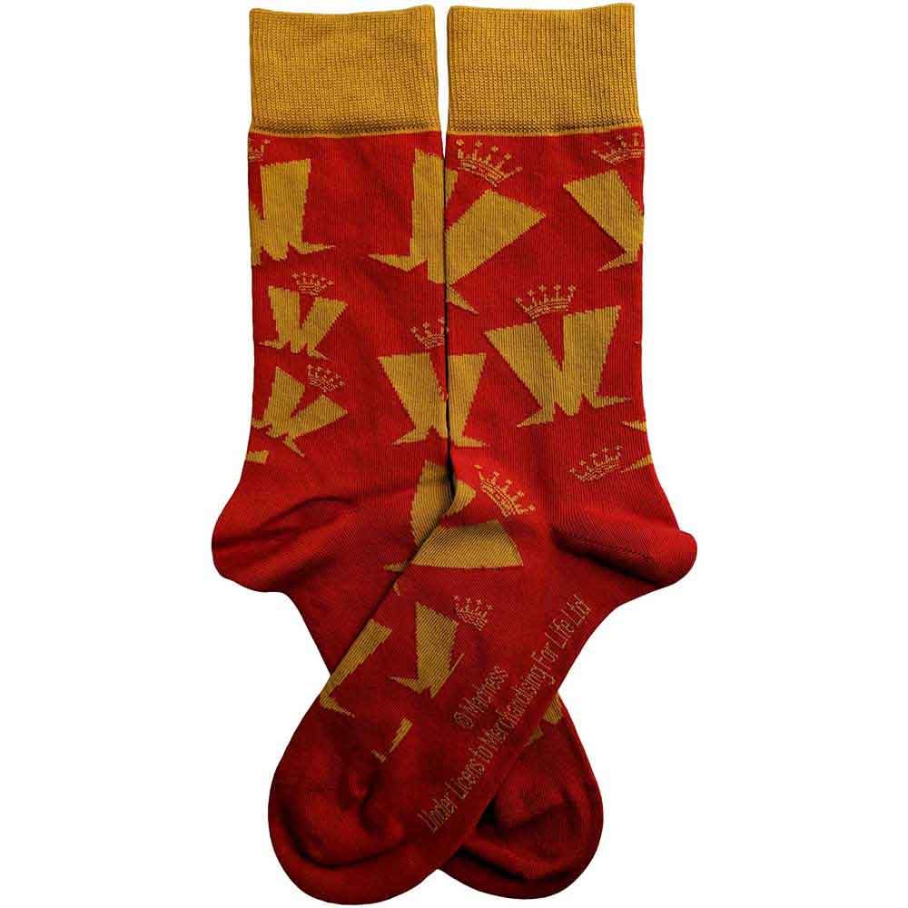 Madness Unisex Red Crown Pattern Ankle Socks In