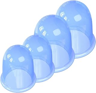 Beavorty 4 Pçs Conjunto De Copos De Silicone Para Copos De Silicone Copos De Massagem De Silicone Para O Rosto Aparelho De Ventosa Massageador Gel De Sílica De Celulite Azul
