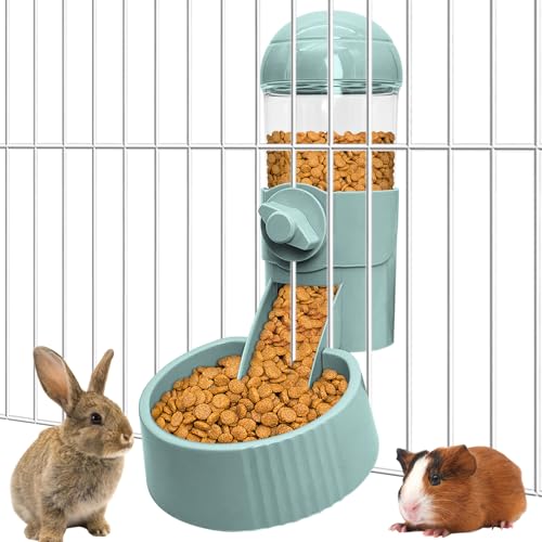 Tfwadmx Rabbit Hanging Auto Food Dispenser Pet Cage Suspended Food Bowl Chinchilla Gravity Detachable Feeder for Puppy Kitten Bunny Ferrets Guinea Pig (Blue) by Tfwadmx - Used condition - US$12.74