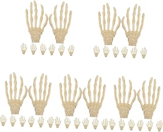 ibasenice 40 Peças Esqueleto Mão Esqueleto Decoração Adereços De Halloween Decoração De Halloween Esqueleto Realista Mão Assombrada Decoração De Casa Esqueleto De Plástico Modelo De Mão