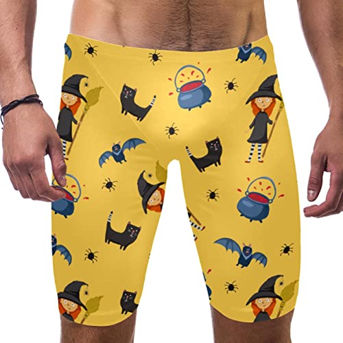 Short de bain homme motif sorcière jaune pour la plage et la piscine