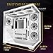 KEDIERS PC CASE 7 ARGB Fans Pre-Installed, Mid Tower ATX PC Case with Panoramic Tempered Glass, Gaming Computer Case,360MM RAD Support,White,K4
