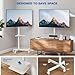 HOLMAXD Mobile TV Stand for 23-65 Inch LCD LED Flat/Curved Panel Screen TVs, Height Adjustable Rolling TV Stand with Tilt Mount and Shelf, Portable Stand Holds up to 110 lbs, Max VESA 400x400mm, White