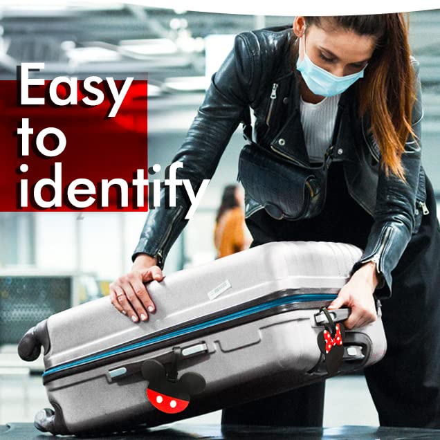 Disney Mickey Mouse and Minnie Mouse Luggage Tags PVC 4-Piece Set - Mickey and Minnie Suitcase Tags and Travel Tags - Disney Luggage Tag4