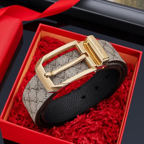 VANNANBA Designer Belts for Men,Leather Dress Casual Belt with Single Prong Buckle - Image 5