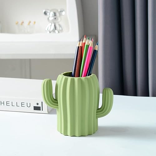 Miniatura 4 de Soporte de silicona para bolígrafo, diseño de cactus, lindo portalápices, maceta para escritorio para niños, decoración de oficina, organizador de
