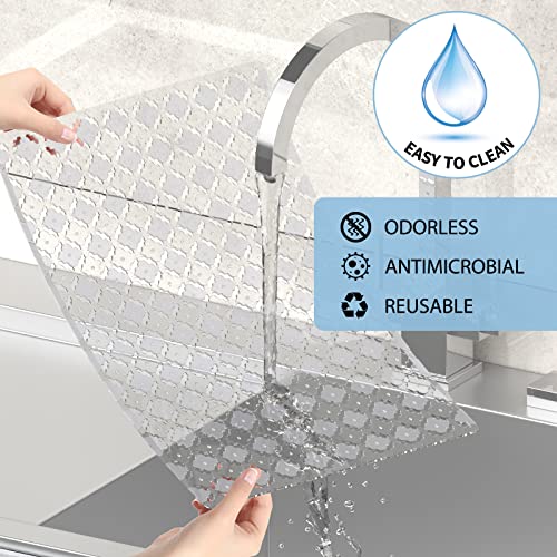 Sink Protectors Mat For Kitchen Sink - 2Pack Clear Kitchen Sink Mats For Stainless Steel Sinks - Fast Draining Sink Mats For Bottom Of Kitchen Sink - Dishes And Glassware - Easy To Clean & Diy Cut #TOP4