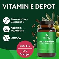 Vitabay Vitamin E 600 I.E. Depot – 200 vegane Softgel Kapseln | natürliches D-Alpha-Tocopherol – hochdosiert – schützt die Zellen vor oxidativem Stress – laborgeprüft – 12 Monate Vorrat – Ansicht 3