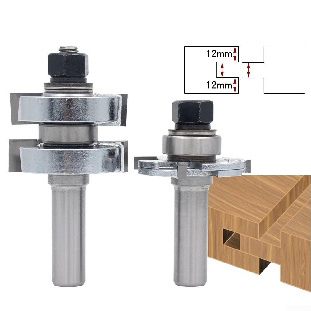 Set Frese T Regolabili Tenone e Maschio 6-10mm Acciaio