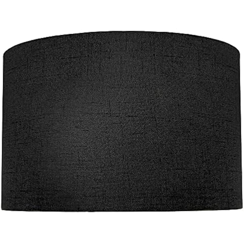 Zeitgenössische und schlanke schwarz strukturierte 14 "Leinen Stoff Trommel Lampenschirm 60w max Cover