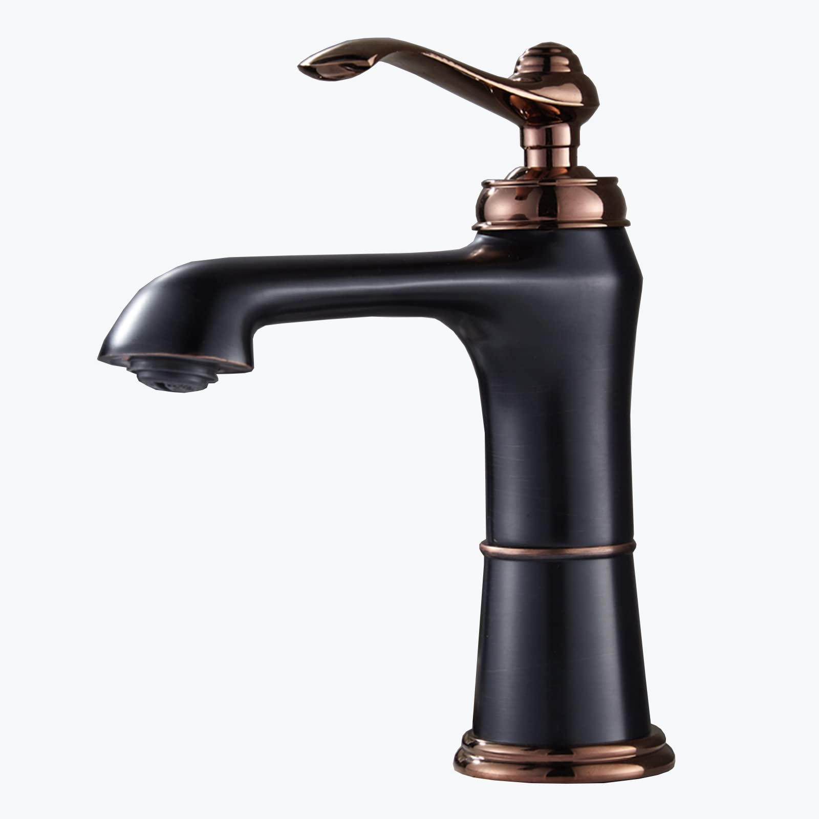 Robinet noir lavabo monotrou en laiton pour vasque de salle de bains