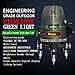 (Outdoor Super Bright) 5 lines laser level 360 self leveling Precision Cross Line level tool Green beam with 360° Rotating base Digital Li-ion Battery 5 Strong light spots 1 Plumb point