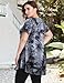 MONNURO Womens Plus Size Short Sleeve Sexy Keyhole Swing Tunic Tops Casual Loose Fit Shirts(Tie Dye Black,4X)