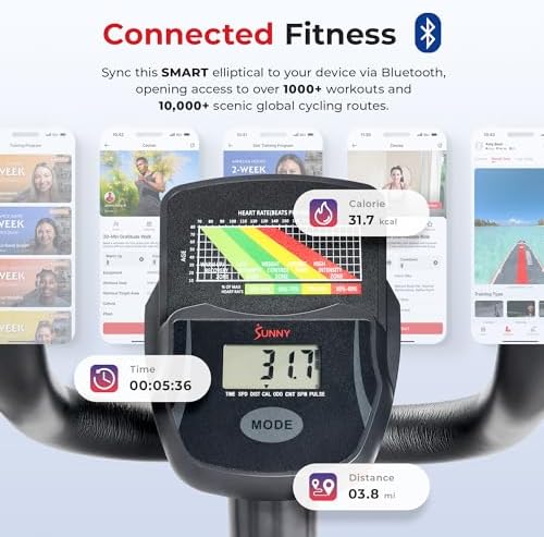 Smart Upright Elliptical w/Pulse Sensor Built-in,