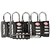 Produktbild 6er-Pack Open Alert Indikator TSA-Approved Gepäckschloss 3-stellig für Reise, Koffer & Gepäck (Schwarz)