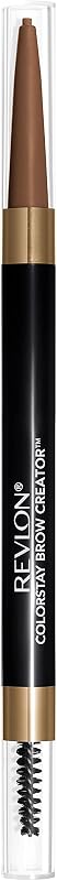 Revlon ColorStay Brow Creator, 605 Marrón suave, 0.003 oz | Lápiz de cejas resistente al agua y polvo para cejas 2 en 1 para cejas con forma perfecta y color que dura hasta 16 horas.