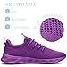 RJYWGS Running Shoes Womens Mens Tennis Gym Sneakers Slip On Walking Comfortable Lightweight Athletic Workout Casual Fashion Sports Shoes Purple Size Women 6/ Men 5