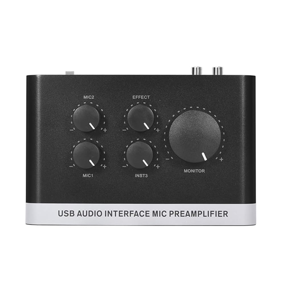 Interfejs audio USB przedwzmacniacz mikrofonowy przedwzmacniacz mikrofonowy zasilanie fantomowe do nagrywania, transmisji na żywo, podcastów do domowego studia