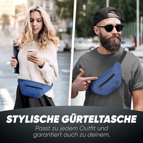 RUVO® Bauchtasche Herren und Damen | Diebstahlsichere Bauchtasche | Outdoor Gürteltasche Herren & Damen | für Reisen, Sport… – Ansicht 5